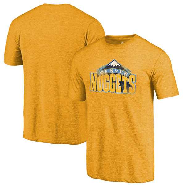 Denver Nuggets Gold Distressed Logo Fanatics Branded Tri-Blend T-Shirt,We sell and wholesale Denver Nuggets Gold Distressed Logo Fanatics Branded Tri-Blend T-Shirt on line form chian!